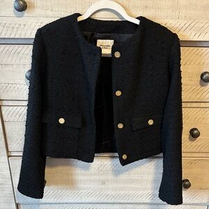 Abercrombie & Fitch Black Tweed Jacket with Gold Buttons